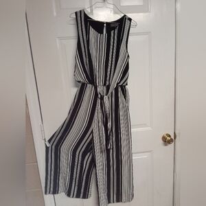 🦋 Black and White Striped Jumpsuit